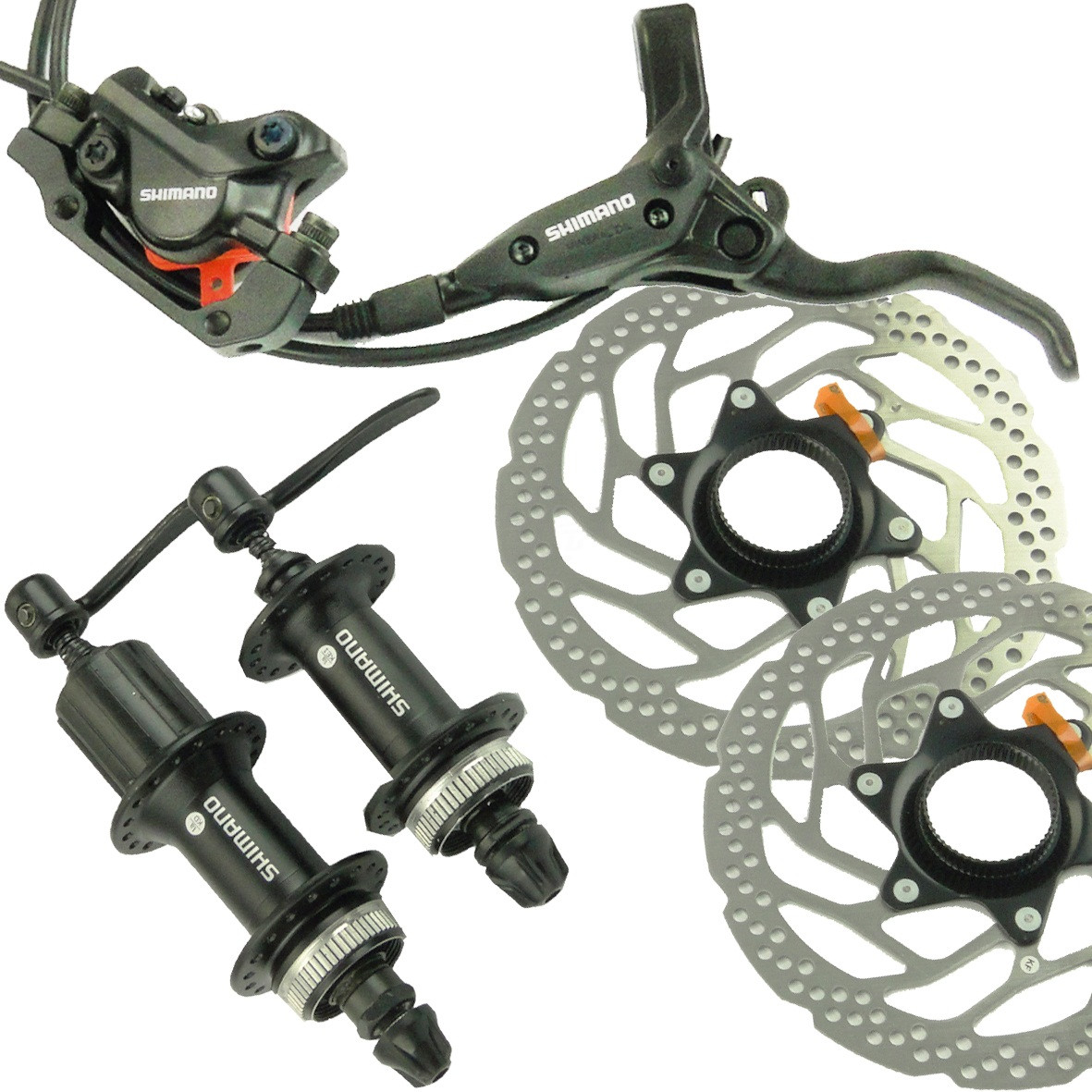 Freio a Disco  Hidráulico Shimano M395 Preto c/ Cubos e Discos