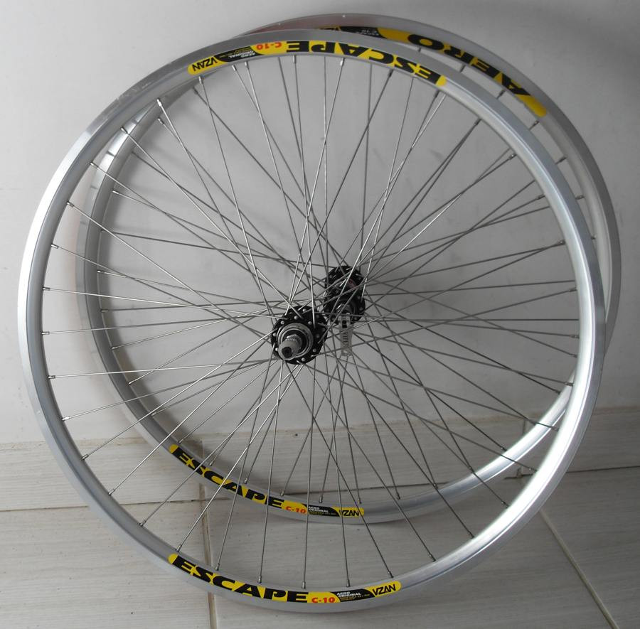 rodas 27 aero raio inox cubo rolamentado com blocagem montadas