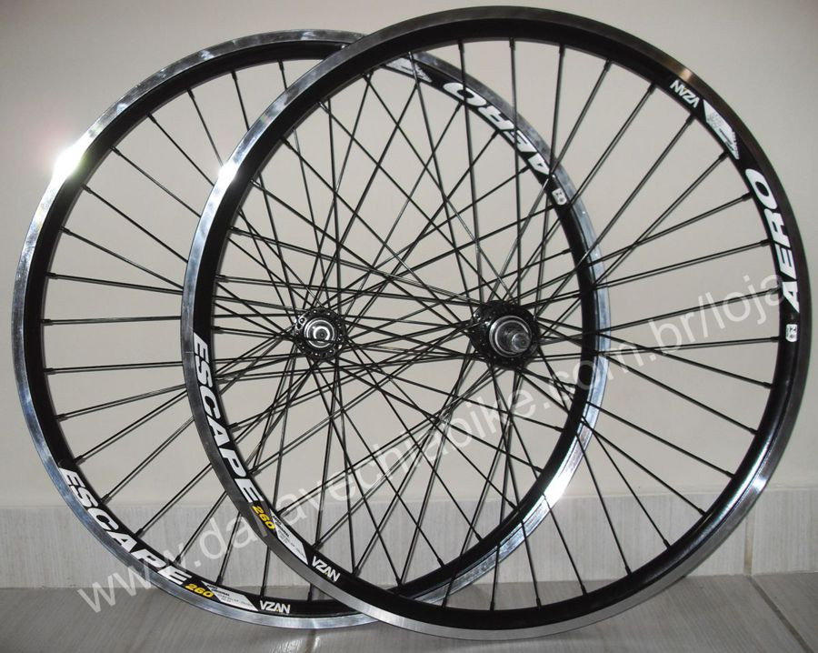 Rodas Vzan Aero 26 Cubo Rolamentado Roletado Raios Preto
