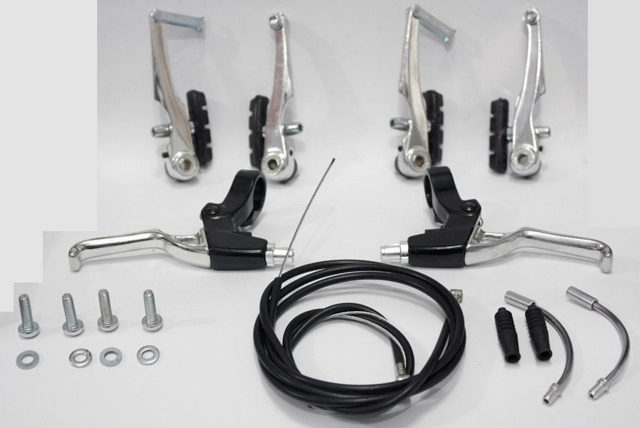 Freio Vbrake Logan Bicicleta Com Maçanetas Completo Polido