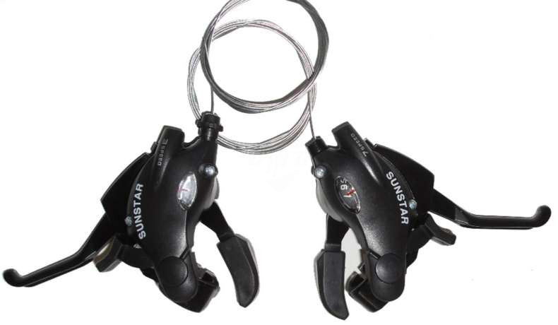 Alavancas Rapid fire 21v Sunstar base em alumínio