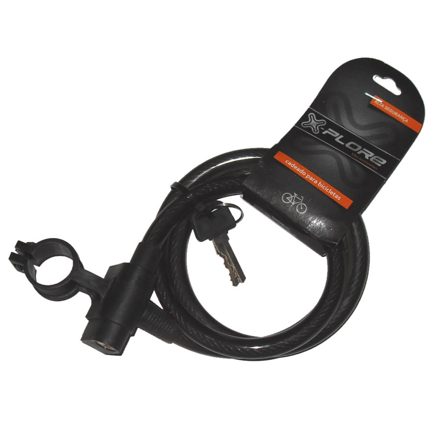 Cadeado para Bicicleta Chave X-Plore 12x1000mm com Suporte