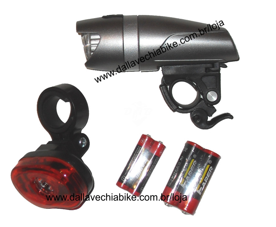 Farol Turbo Led 3W SG365 + Sinalizador traseiro SG006T 0,5W para Bicicleta