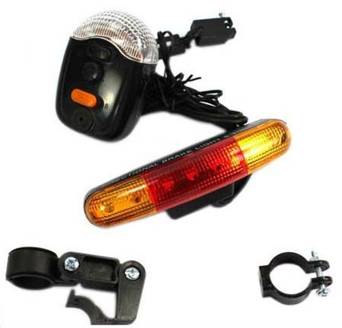 Sinalizador Brake Light para Bicicleta com Luz, Pisca e Buzina