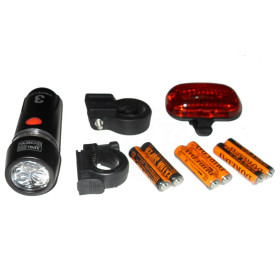 Luz  Bike  Farol 3 LEDs com Luz Traseira