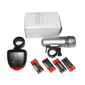 Luz  Bike  Farol 5 LEDs com Luz Traseira 7 funçoes