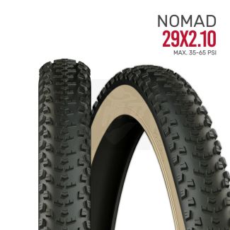 Pneu 29 x 2.10 nomad preto com faixa bege