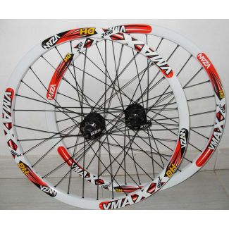 Par Rodas Vmaxx 26 + Raios Inox + Freio Á Disco Alhonga + Cubos QUANDO K-7  8/9 vel. Montadas