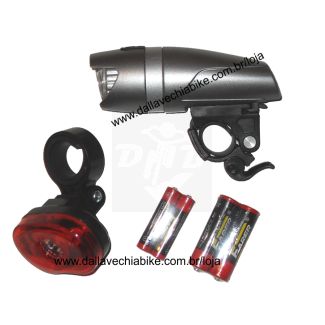 Farol Turbo Led 3W SG365 + Sinalizador traseiro SG006T 0,5W para Bicicleta