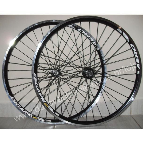 Rodas Vzan Aero 26 Cubo Rolamentado Roletado Raios Preto