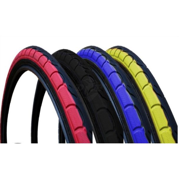 Pneu 26x1.50 kenda Kwest K193 amarelo / azul / vermelho