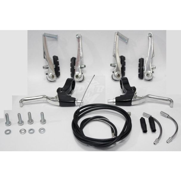 Freio Vbrake Logan Bicicleta Com Maçanetas Completo Polido