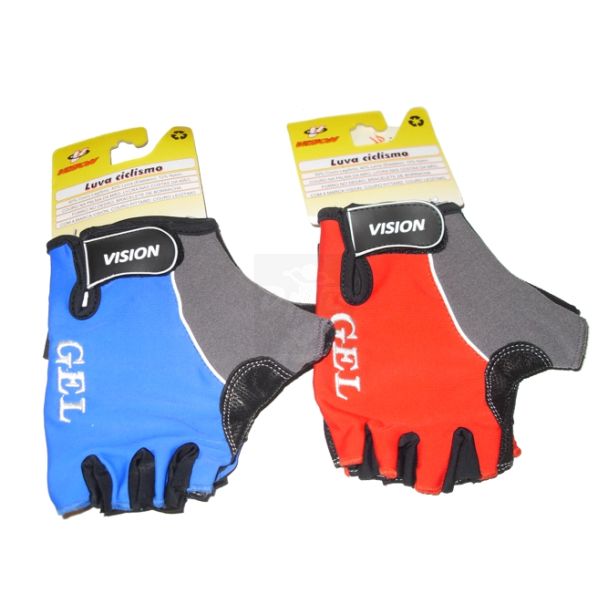 Luva Profissional Gel Aberta Cores M/G/E.G