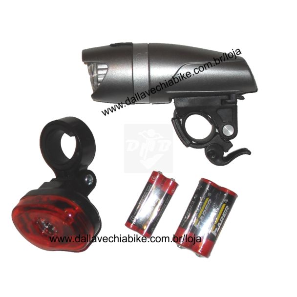 Farol Turbo Led 3W SG365 + Sinalizador traseiro SG006T 0,5W para Bicicleta