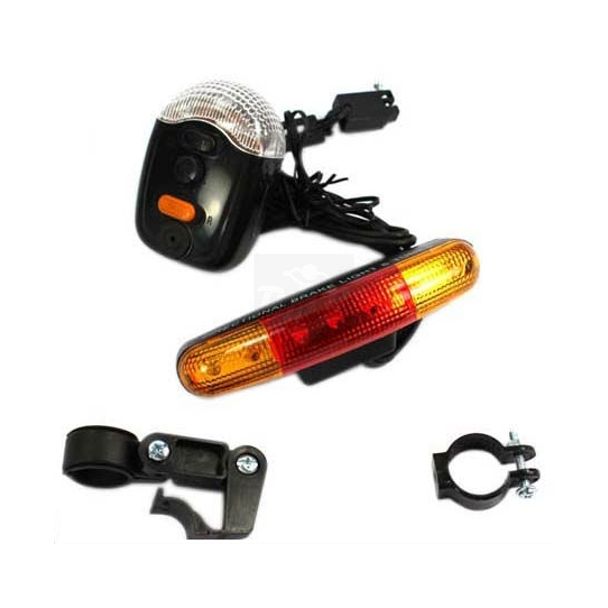 Sinalizador Brake Light para Bicicleta com Luz, Pisca e Buzina